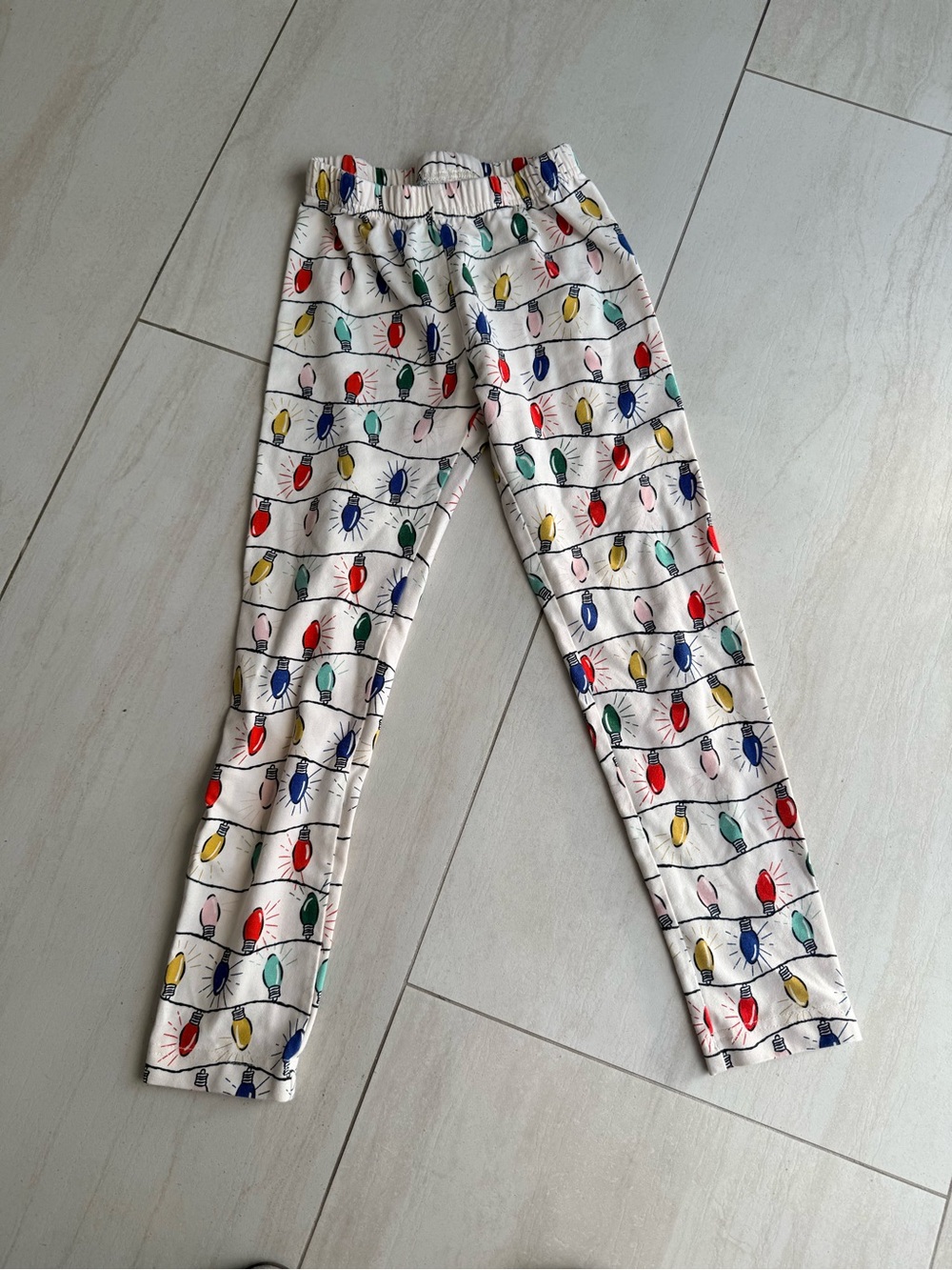 Hanna Andersson Cream Leggings with Colorful Lightbulb Print